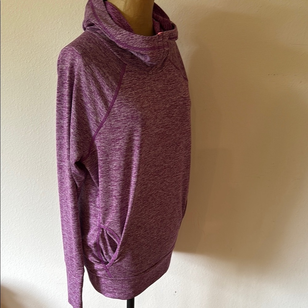 Sweaty Betty sz XS Women's Purple Cowl Neck pullover sweatshirt thumb holes VGUC